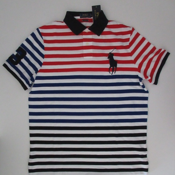 Polo by Ralph Lauren | Shirts | Ralph Lauren Striped Big Pony Mesh Polo ...